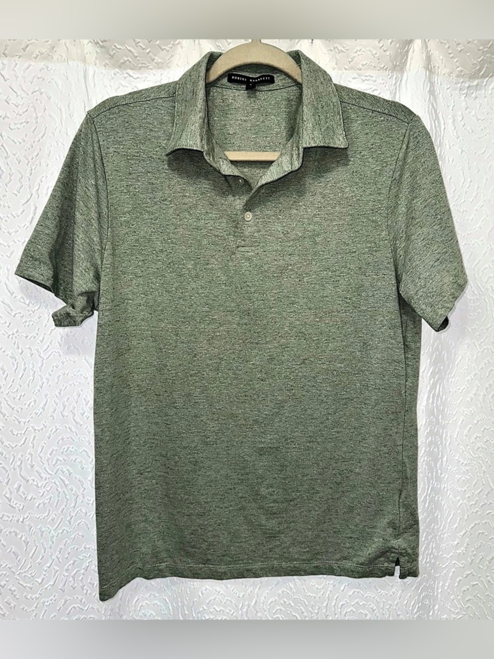 ROBERT BARAKETT Men’s Nathaniel SS Self Collar Polo Green Small
